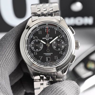 Breitling Stainless Steel 42MM Diamater Mechanical Movement Black White Watch